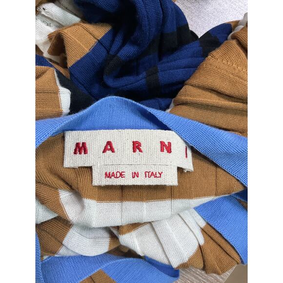 Marni 'Striped' Brown Ribbed Wool Cardigan Size S - Picture 4 of 4